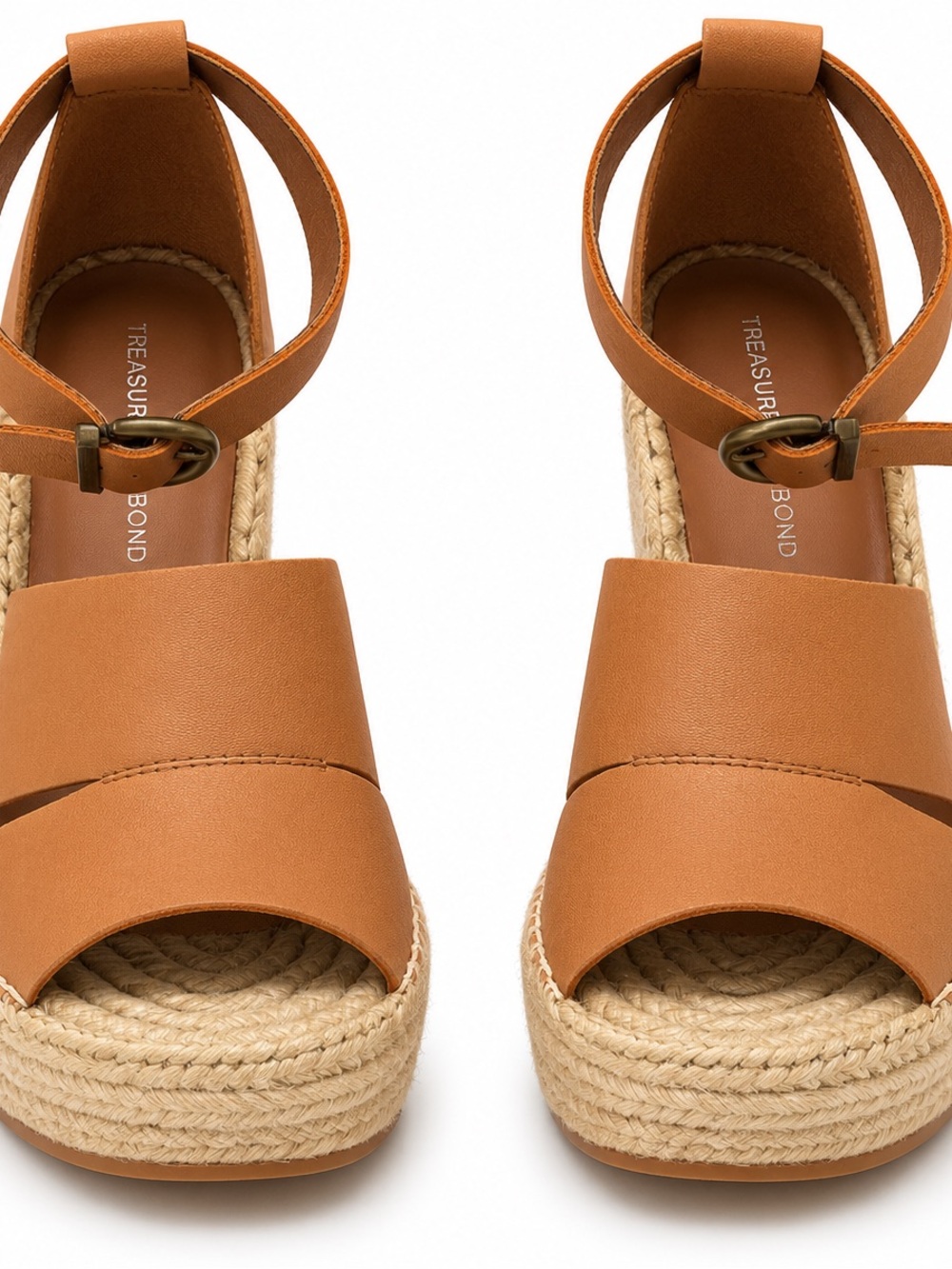 Treasure & Bond Cognac Tan Espadrille Platform Sandals 6.5